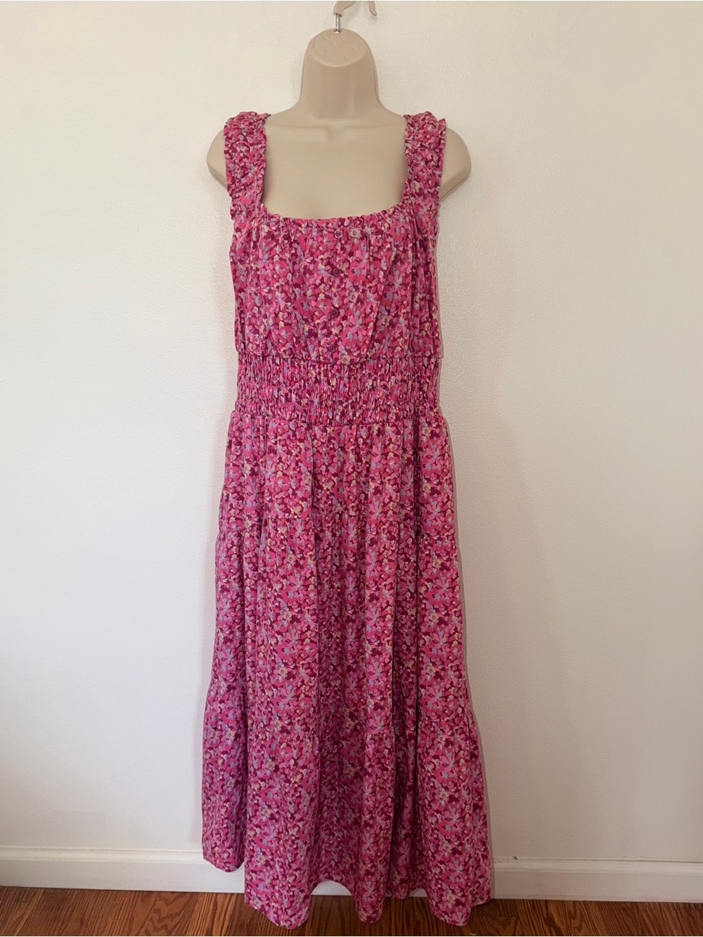 Universal Thread Pink Floral Maxi with Smocked Waist